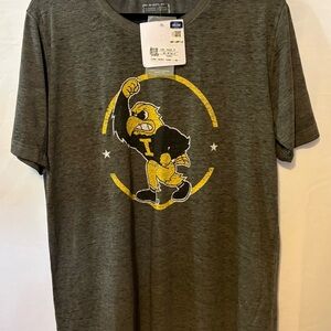 University of Iowa Hawkeyes Gray Short Sleeve Tee with Herky the Hawk